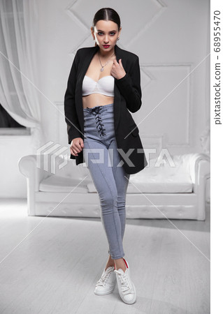 Nice woman wearing a jacket Nice woman wearing a jacket 68955470