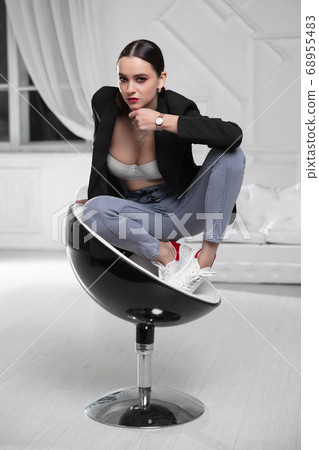 Lovely lady wearing a jacket 68955483