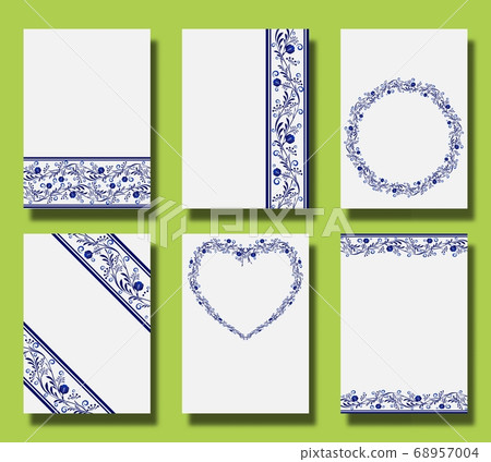 Wedding ornamental Invitation. Set of Thank you 68957004