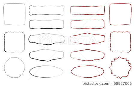 Set of black and red fountain pen hand drawn 68957006