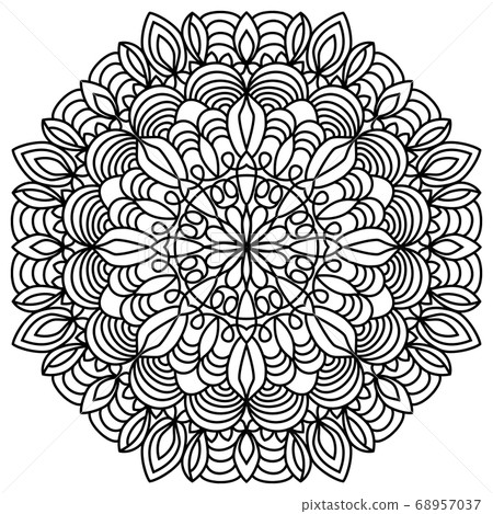 Coloring book page. Circular pattern in the shape 68957037