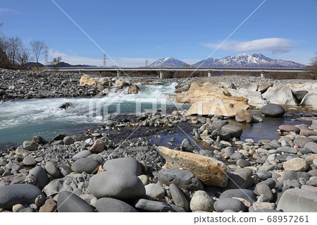 Mountain ranges of residual snow Mountain ranges of residual snow 68957261