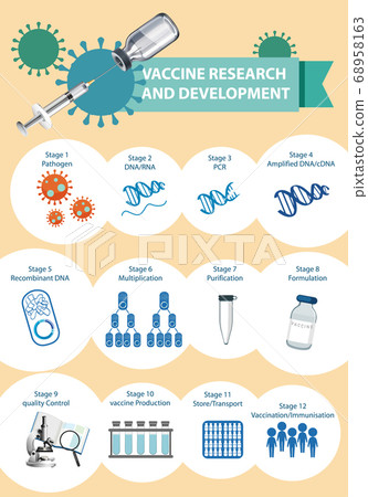 Vaccine research and development infographic Vaccine research and development infographic 68958163