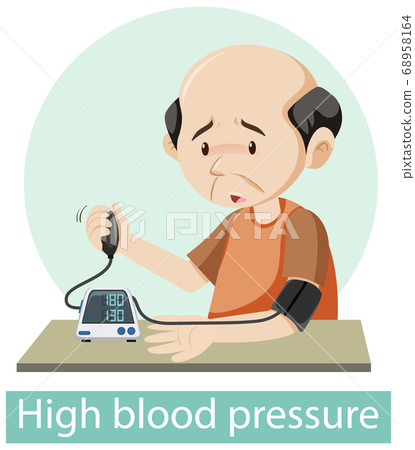 Cartoon character with high blood pressure Cartoon character with high blood pressure 68958164