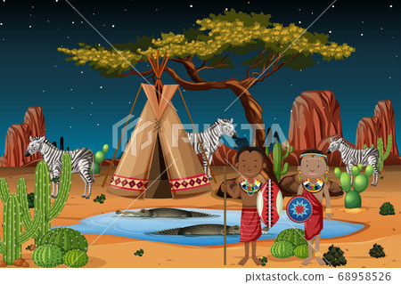 Ethnic people of African tribes in traditional 68958526