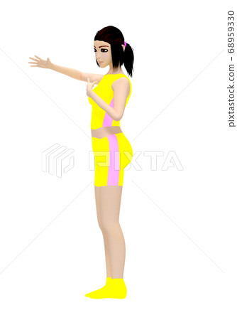 Woman massaging upper arm, 3D rendering Woman massaging upper arm, 3D rendering 68959330