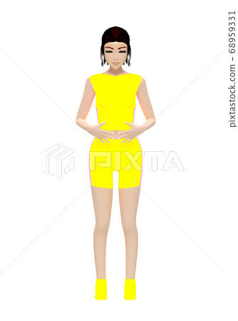 Image material of a woman who starts a diet, 3D rendering Image material of a woman who starts a diet, 3D rendering 68959331