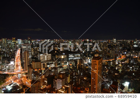 Tokyo Metropolitan Expressway and Shinagawa night view seen from Tokyo Tower Tokyo Metropolitan Expressway and Shinagawa night view seen from Tokyo Tower 68959410