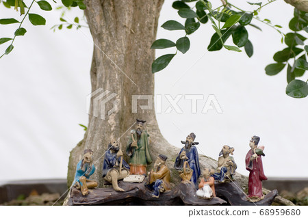 a Bonsai and Penjing landscape with miniature. 68959680