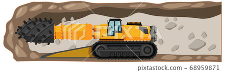 Coal mining roadheader isolated 68959871