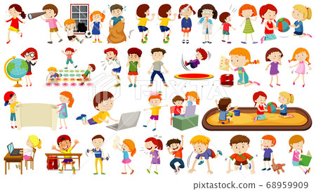 Set of cute kids cartoon character 68959909
