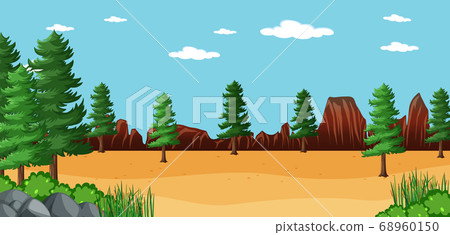 Blank landscape in nature park scene with many Blank landscape in nature park scene with many 68960150