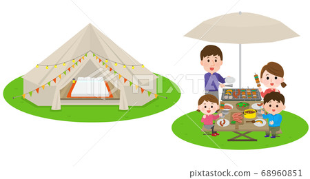 華麗的一頓飯的家庭插圖 68960851