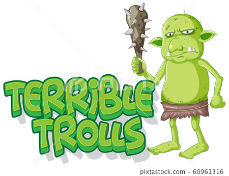 Terrible trolls logo on white background 68961316