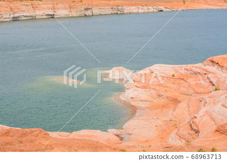 Colorado River runs through the Glen Canyon National Recreation Area in Page, Coconino County, Arizona Colorado River runs through the Glen Canyon National Recreation Area in Page, Coconino County, Arizona 68963713