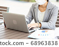 OL woman having a meeting with a laptop 68963838