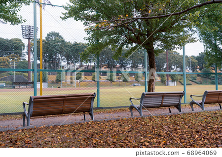 Baseball field seen over the net 68964069