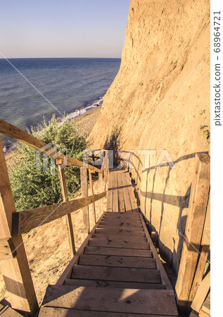 Landscape down to the sea. 68964721