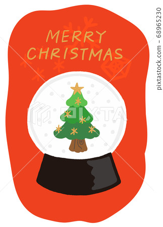 Christmas card Christmas tree snow globe Christmas card Christmas tree snow globe 68965230