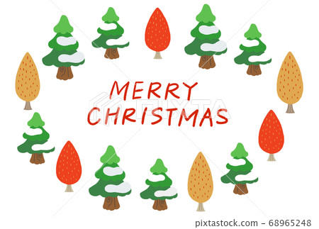 樅樹和樹木的聖誕幀 68965248