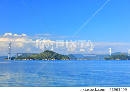 [愛媛縣]晴天下的鹿島海峽大橋 68965499