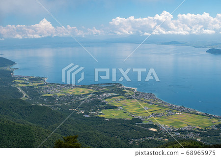 從hor井山看琵琶湖和近江舞子 照片素材 圖片 圖庫 從hor井山看琵琶湖和近江舞子 照片素材 圖片 圖庫