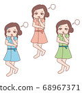 Thinking girl 3 person set 68967371