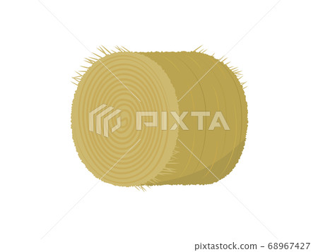 Grass roll silage illustration material Grass roll silage illustration material 68967427