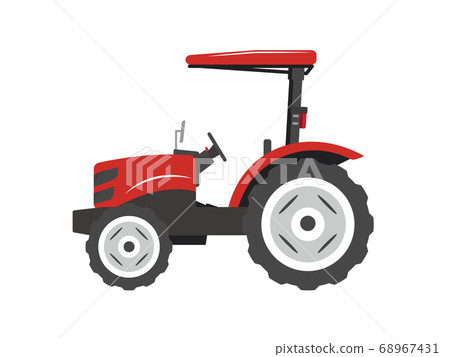 Red tractor illustration material Red tractor illustration material 68967431