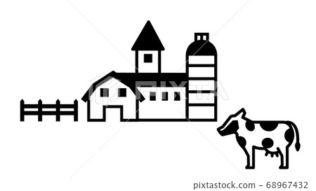 Ranch and cow icon material 68967432
