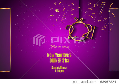 2021 Happy New Year background for your seasonal invitations, festive posters, greetings cards. 68967824