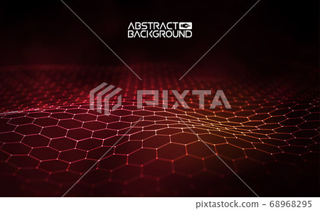 Futuristic hexagon vector illustration. Futuristic hexagon vector illustration. HUD element. Technology concept. 3d landscape. Big data. 68968295