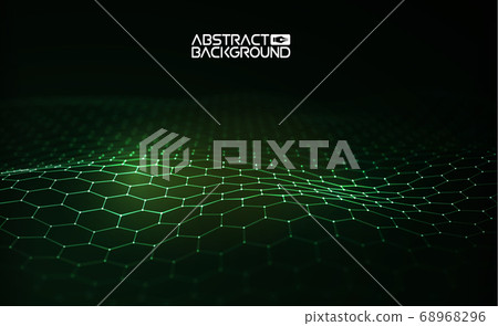 Futuristic hexagon vector illustration. Futuristic hexagon vector illustration. HUD element. Technology concept. 3d landscape. Big data. 68968296