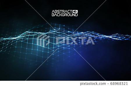Network connection concept blue vector illustration. Futuristic hexagon perspective wide angle lanscape. Futuristic honeycomb concept. 3d landscape. Big data digital background. Network connection concept blue vector illustration. Futuristic hexagon perspective wide angle lanscape. Futuristic honeycomb concept. 3d landscape. Big data digital background. 68968321