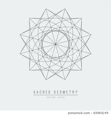 Sacred geometry line vector element flower of life . Vector illustration . Sacred geometry line vector element flower of life . Vector illustration . 68969249