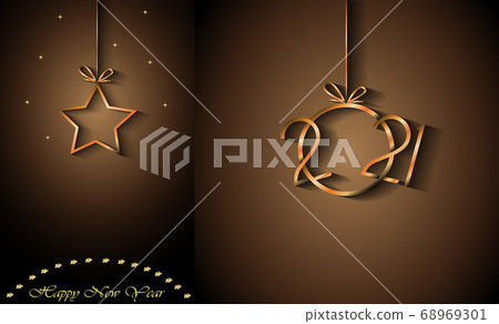 2021 Happy New Year background for your seasonal invitations, festive posters, greetings cards. 68969301