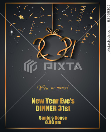 2021 Happy New Year background for your seasonal invitations, festive posters, greetings cards. 68969302
