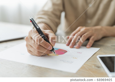 Remote work men and cats Remote work men and cats 68969405