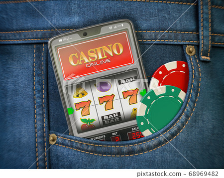 Online casino. Mobile phone or smartphone with 68969482