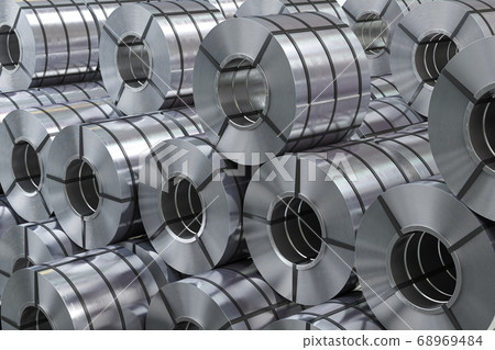 Rolls of metal sheet. Zync, aluminium or steel 68969484
