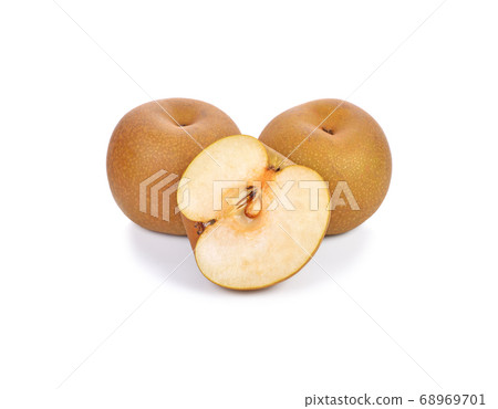 Snow Pear on white background Snow Pear on white background 68969701