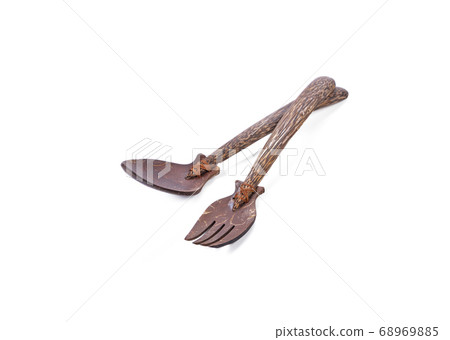 Wooden spoon on isolated background 68969885
