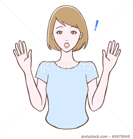 年輕女子驚訝的姿勢 68970048