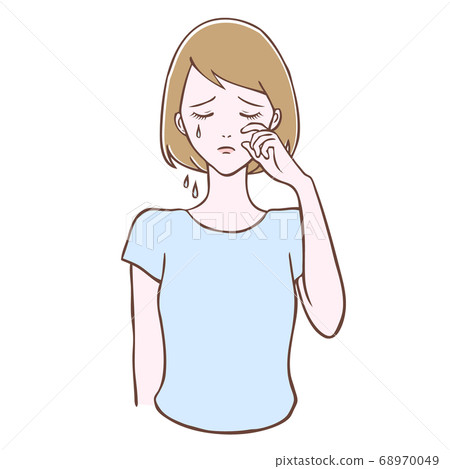 年輕女人哭的姿勢 68970049