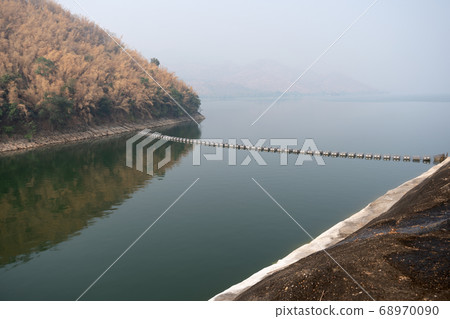 Water gate in the dam. Water gate in the dam. 68970090