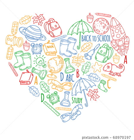 Back To School Background. Back to school super shopping. Super sale. Vector illustration. Pattern of welcome back to school. 68970197