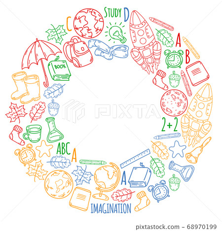 Back To School Background. Back to school super shopping. Super sale. Vector illustration. Pattern of welcome back to school. Back To School Background. Back to school super shopping. Super sale. Vector illustration. Pattern of welcome back to school. 68970199