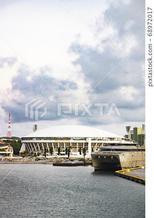 The Ouyama baseball field seen from the ferry entering Naha Port The Ouyama baseball field seen from the ferry entering Naha Port 68972017