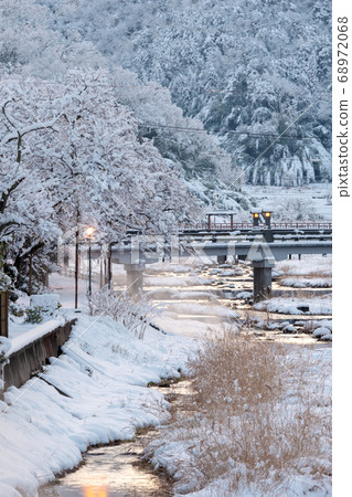 Snow scene of Misasa Onsen Snow scene of Misasa Onsen 68972068