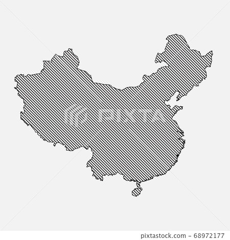 Creative vector Asia country map China made lines Creative vector Asia country map China made lines 68972177